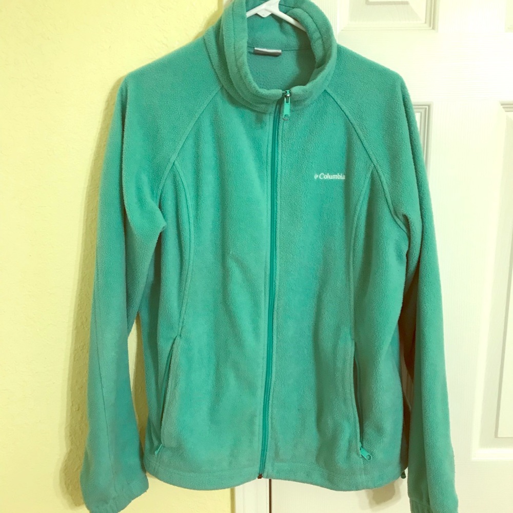 Columbia full zip fleece jacket mint green